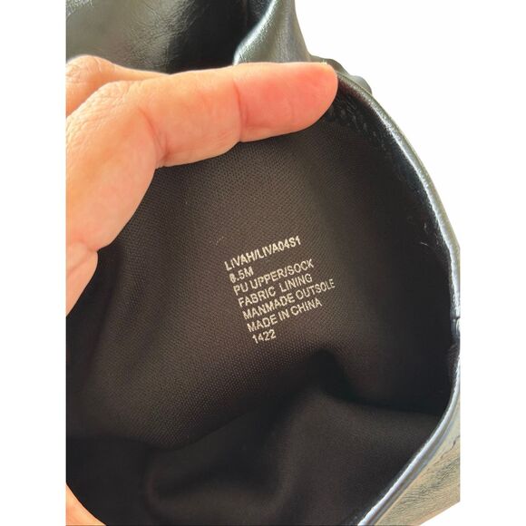 Steve Madden Tall Boot Size 8.5 Black Square Toe Chunky Block Heel NEW - Picture 6 of 7